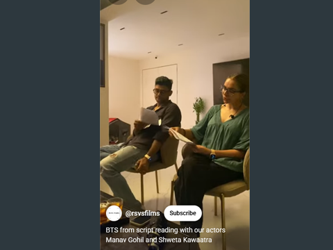 BTS from script reading with our actors Manav Gohil and Shweta Kawaatra